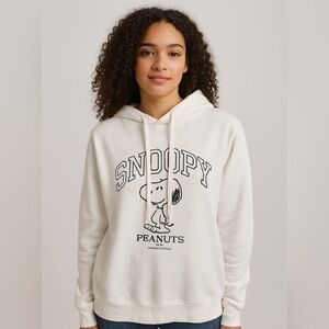 Snoopy Peanuts White Hoodie Sweatshirt